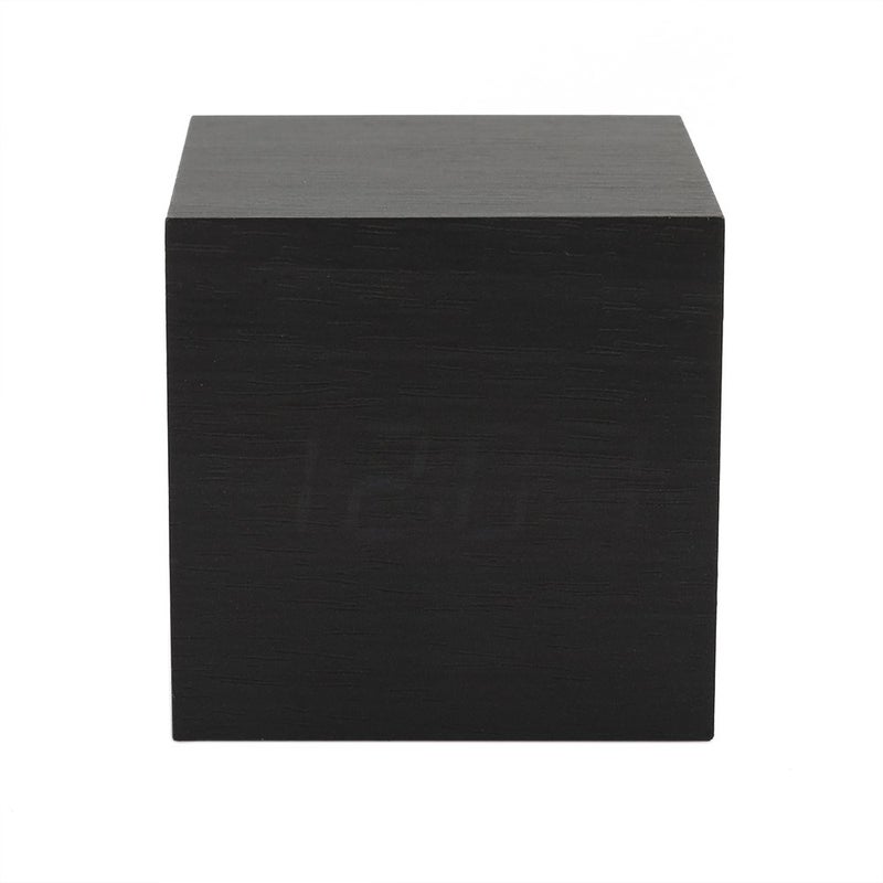 Lancoon Wooden Alarm Clock - Mini Cube LED Digital Clock with Time/Date/Temperature Display, 3 Levels Brightness and Voice Control Great for Home Office Travel - AC10Black_Blue - Image 3